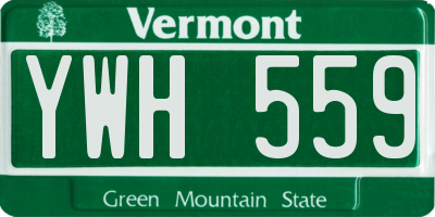 VT license plate YWH559