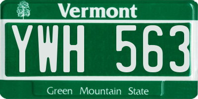 VT license plate YWH563