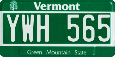 VT license plate YWH565