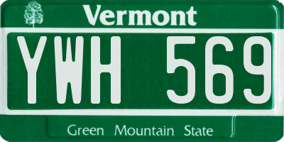 VT license plate YWH569