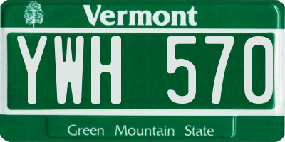VT license plate YWH570