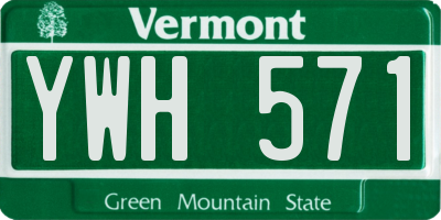VT license plate YWH571