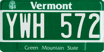 VT license plate YWH572
