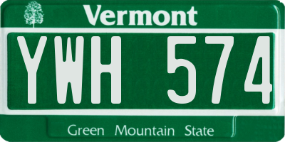 VT license plate YWH574