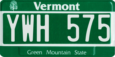 VT license plate YWH575