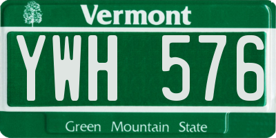 VT license plate YWH576