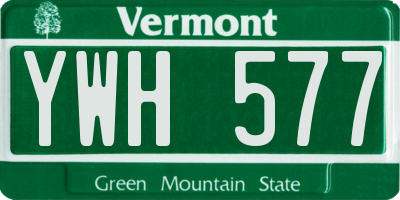 VT license plate YWH577