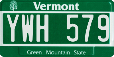 VT license plate YWH579