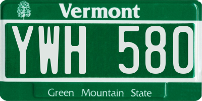 VT license plate YWH580