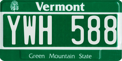 VT license plate YWH588