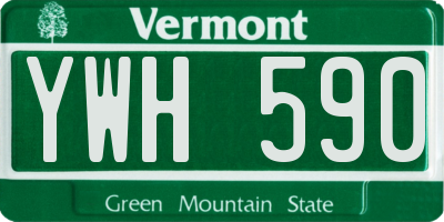 VT license plate YWH590