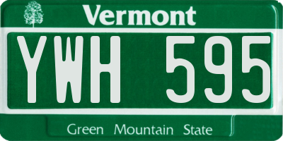 VT license plate YWH595