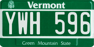 VT license plate YWH596