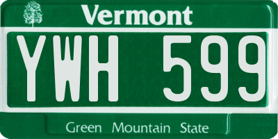 VT license plate YWH599
