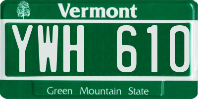 VT license plate YWH610