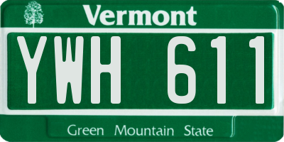 VT license plate YWH611