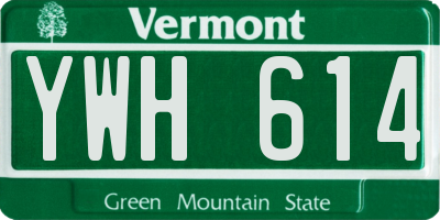 VT license plate YWH614
