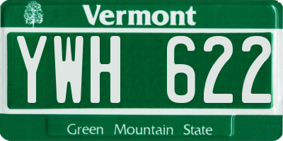 VT license plate YWH622