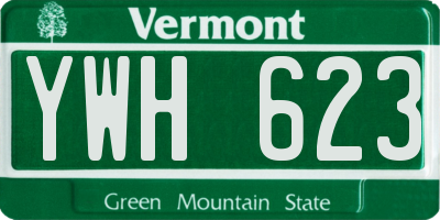 VT license plate YWH623