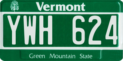VT license plate YWH624