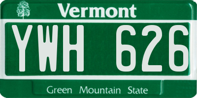 VT license plate YWH626
