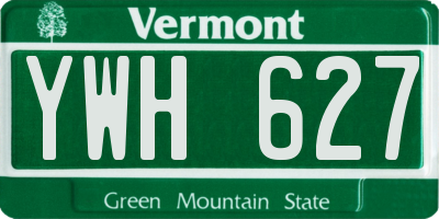 VT license plate YWH627