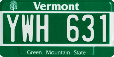 VT license plate YWH631