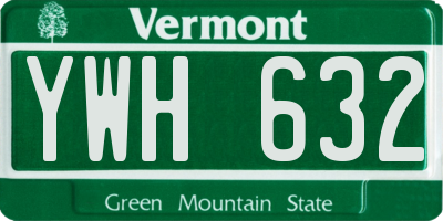 VT license plate YWH632