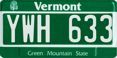 VT license plate YWH633