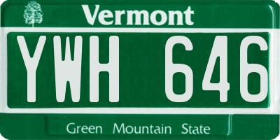 VT license plate YWH646