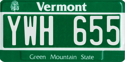 VT license plate YWH655