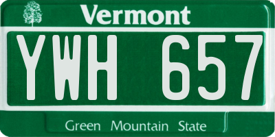 VT license plate YWH657