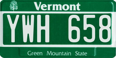 VT license plate YWH658