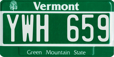 VT license plate YWH659