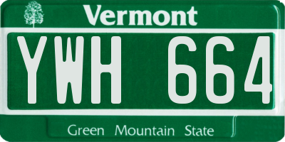 VT license plate YWH664