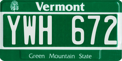 VT license plate YWH672