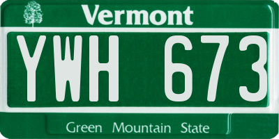 VT license plate YWH673