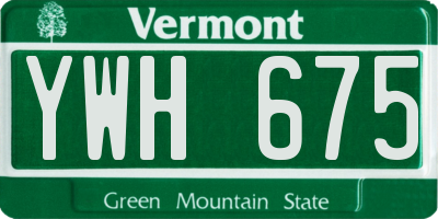 VT license plate YWH675