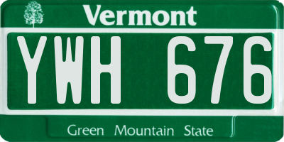 VT license plate YWH676