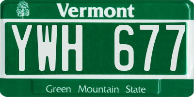 VT license plate YWH677