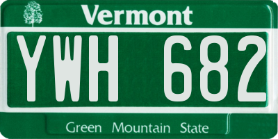VT license plate YWH682