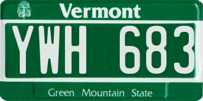 VT license plate YWH683