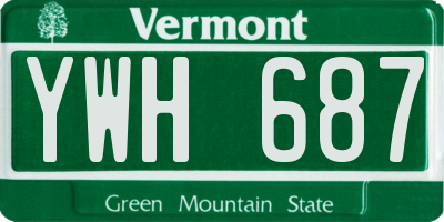 VT license plate YWH687