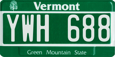 VT license plate YWH688