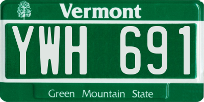 VT license plate YWH691