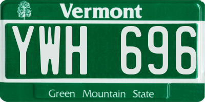 VT license plate YWH696