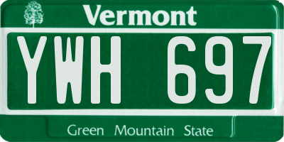 VT license plate YWH697