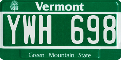 VT license plate YWH698