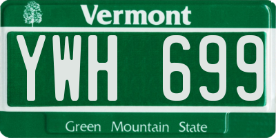 VT license plate YWH699