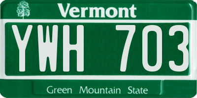 VT license plate YWH703